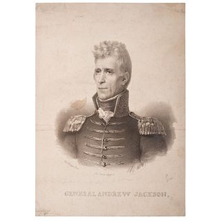 General Andrew Jackson, Lithographic Portrait by Langlumé and Maurin 