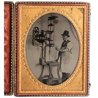 Half Plate Occupational Ambrotype of a Machinist