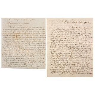 Rare Early Letter Describing Creek "War" of 1836, Plus