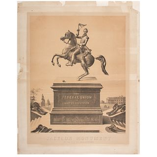 Jackson Monument in the City of Washington Lithograph by A. Hoen & Co., Baltimore