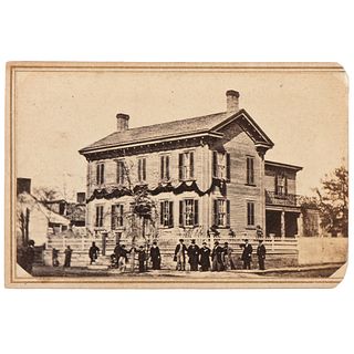 Abraham Lincoln's Springfield Home Draped in Mourning, CDV by Kellogg Brothers
