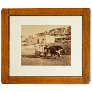 William Henry Jackson, Large Format Photograph of the Old Carreta, Laguna, New Mexico