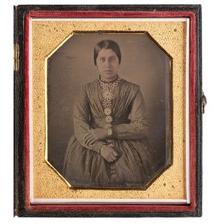 Sixth Plate Daguerreotype of American Indian Woman and Member of the Iroquois Confederacy