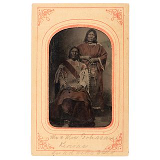 Tintype of Identified Kiowa Husband and Wife, Mr. and Mrs. Tohasan