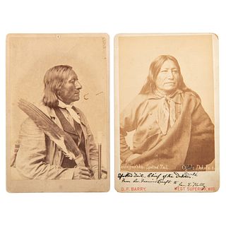Sioux Chiefs Spotted Tail and Young Man Afraid of his Horses, Two Cabinet Cards