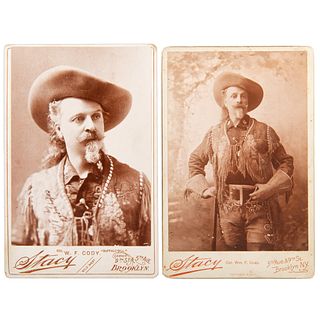 Buffalo Bill Cody, Two Cabinet Cards by Stacy