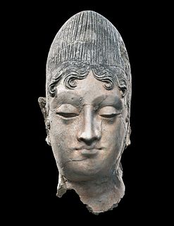 Gandharan Stucco'd Pottery Head of a Woman