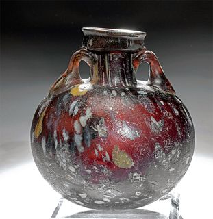 Spectacular Roman "Splashed" Glass Aryballos