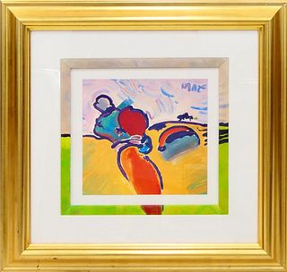 PETER MAX (USA b1937) PRINT WITH EMBELLISHED FRAME