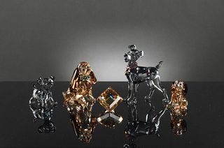 5 Boxed Swarovski Crystal Lady and the Tramp Pieces