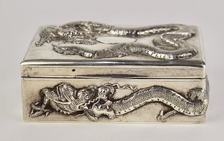 Chinese Export Silver Cigarette Box