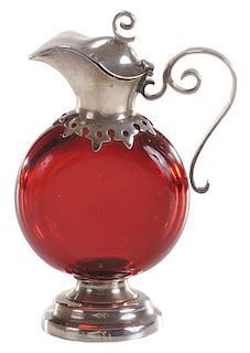 Miniature Gold Ruby Flask and
