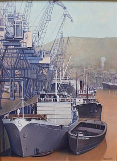 Hans Naumann, Oil on Board "Bilbao"