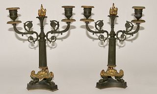Pair Empire Period Double Candle Sticks