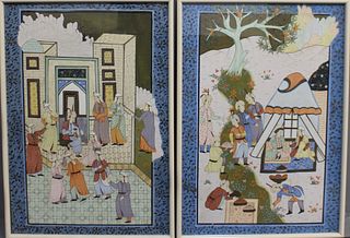 Pair Indo-Persian Mughal Paintings