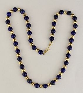 14K Gold and Lapis Necklace
