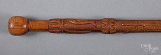 Carved cane, early 20th c.