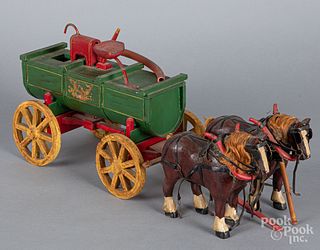 Painted wood horse drawn fire wagon, 20th c.