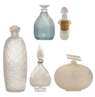 Five French Commercial Perfume Bottles