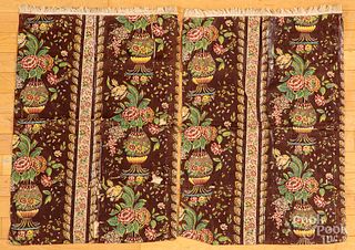 Pair of chintz pillow shams, early 19th c.
