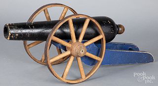 Painted wood toy canon, early 20th c.