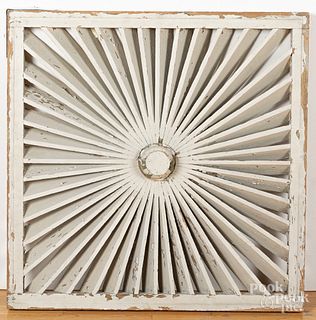 Pair of architectural painted louvered barn panel