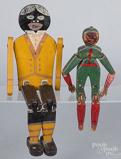Two Black Americana articulated dancing figures