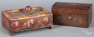 Painted dome lid box, 19th c.