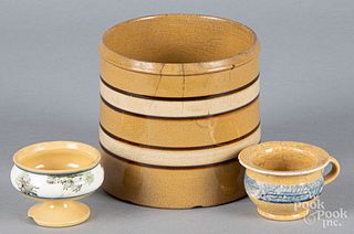 Three pieces of yellowware