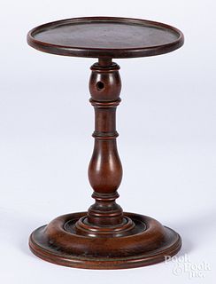 Turned cherry adjustable lamp stand, early 19th c