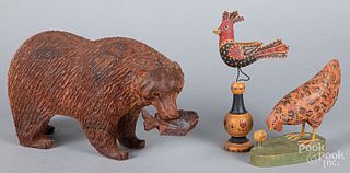 Carved rosewood bear, 20th c.