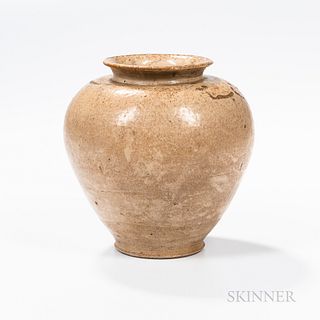 Cream-glazed Pottery Jar