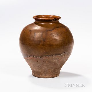 Brown-glazed Pottery Jar