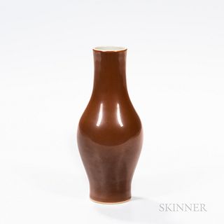 Café-au-lait-glazed Bottle Vase