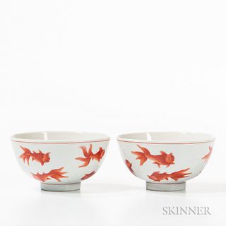 Pair of Iron Red Bowls
