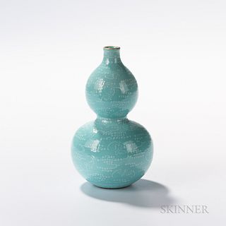 Small Turquoise Blue "Double Gourd" Vase