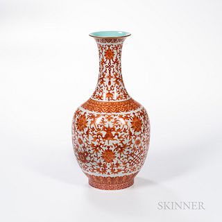Iron Red-enameled Vase