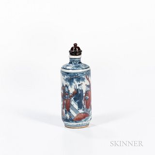 Blue and Copper Red Snuff Bottle