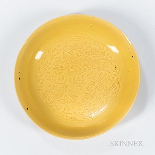 Yellow-glazed Dish