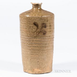 Celadon-glazed Stoneware Bottle