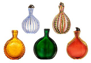 Five Unusual Flat-Sided Perfume Flask