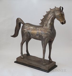 Monumental Damascened Horse