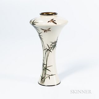 Creamy White Cloisonné Vase