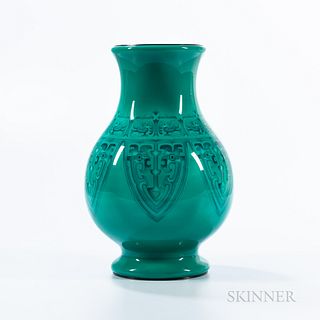 Large Emerald Green Cloisonné Vase