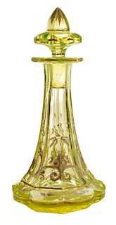 Lily-Shaped Uranium Glass Cologne
