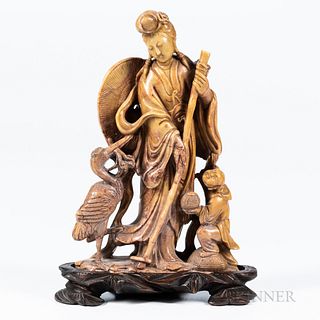 Carved Soapstone Figure of Guanyin