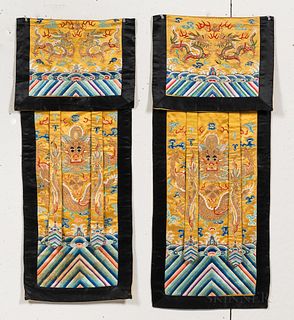 Pair of Embroidered Hanging Banners