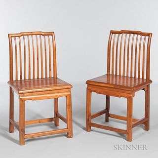 Pair of Elm Spindle-back Chairs