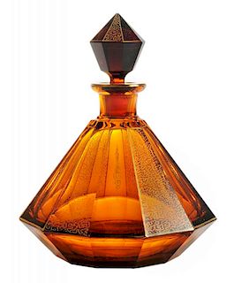 Jewel-Shaped Rich Amber Perfume Bottle