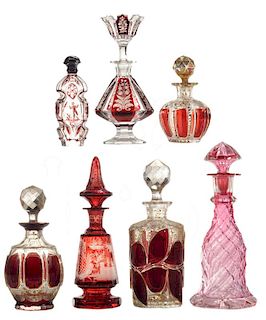 Seven Cut, Engraved, Gilded Perfume/